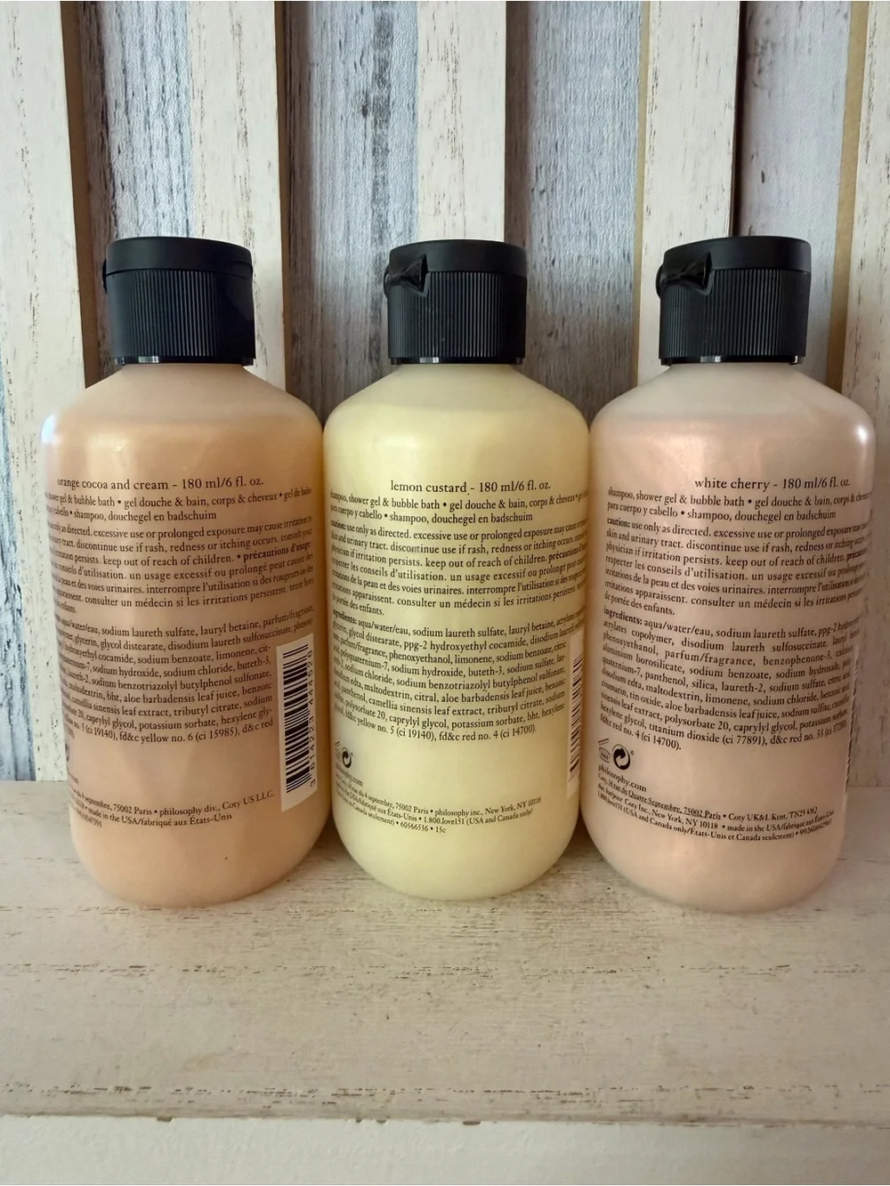 Philosophy X3 Shampoo, Shower Gel & Bubble Bath 6oz Lemon Custard White Cherry